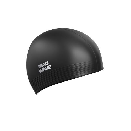 LEISURE SWIM CAP - SOLID LATEX CAP - BLACK